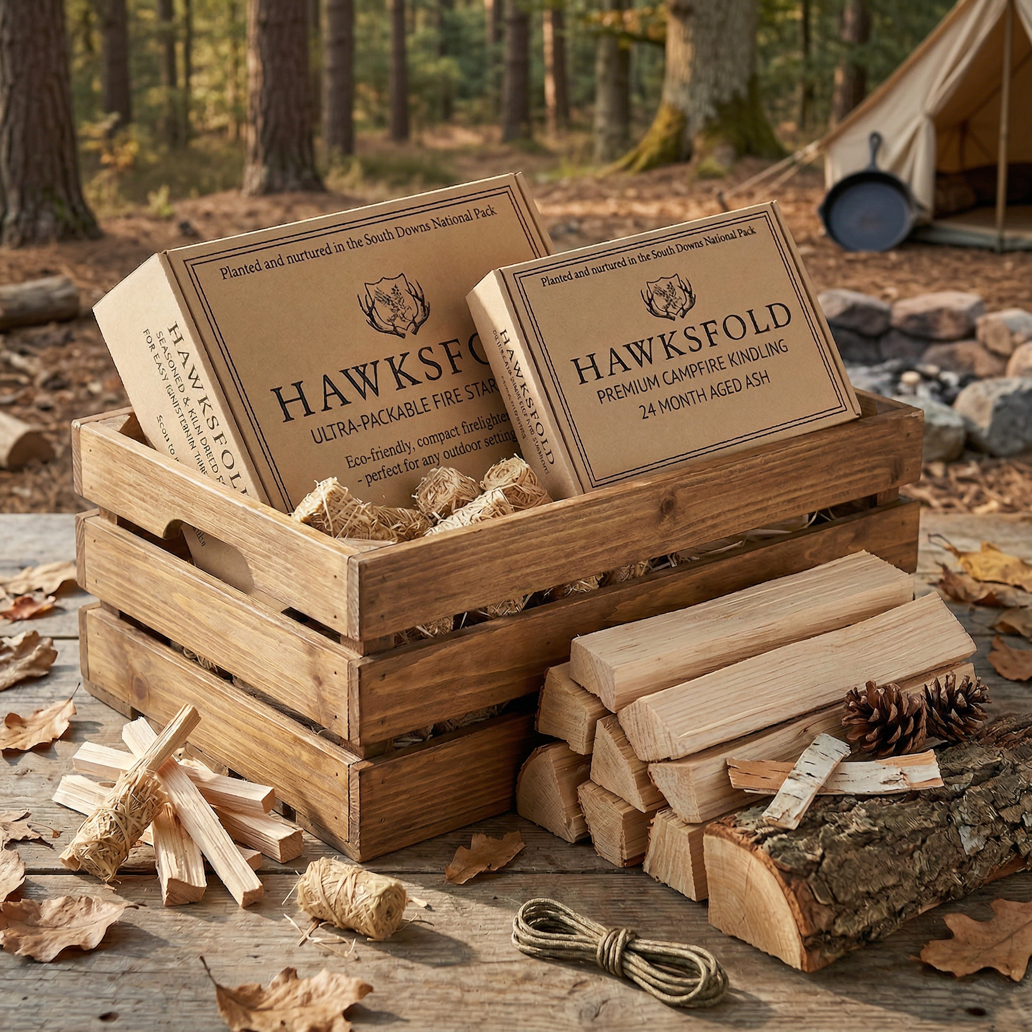 Hawksfold Campfire Starter Bundle - Ash Hardwood